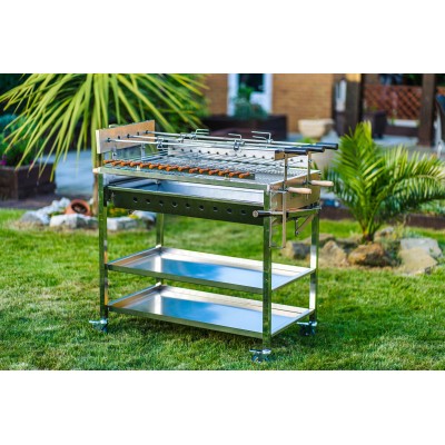 Large Maxking 1129 Stainless steel Charcoal Barbecue front view