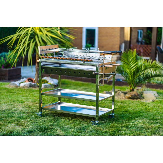 Large Maxking 1129 Stainless steel Charcoal Barbecue front main view